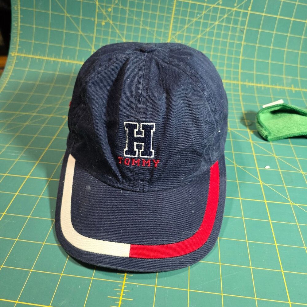 Tommy Hilfiger Kids Boys Navy Blue Red Stripe Adjustable Baseball Cap Hat One